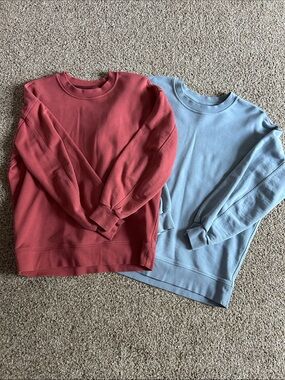 lululemon athletica Crewneck Sweatshirts - Dusty Rose & Light Blue